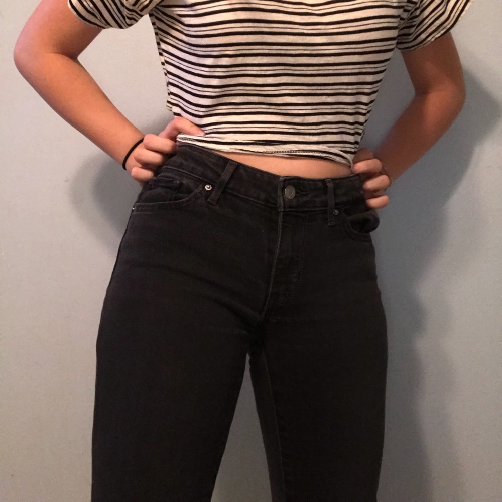 Levi 711 skinny jeans with rope ankle lace